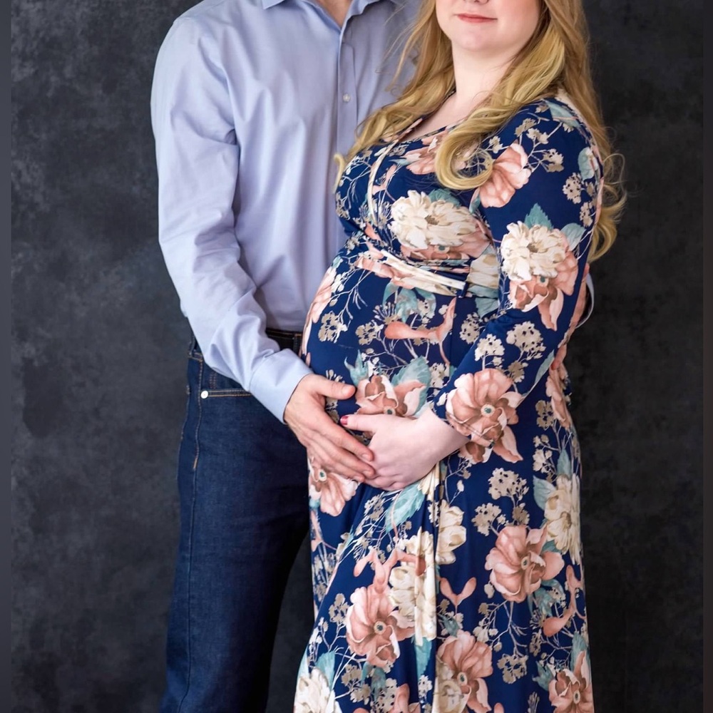 Pinkblush Navy Floral Maternity Maxi Dress